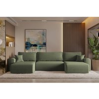 Ecksofa mit schlaffunktion und bettkasten, Sofa U-form, Couch U-form capri Poso Hellgrün von Kaiser
