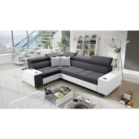 Elegantes Ecksofa mit Konsole und Ladegerät morena ii Kunstleder/Sawana Weiß/Graphit Links Elegantes Ecksofa mit Konsole und Ladegerät morena ii Kunstleder/Sawana Weiß/Graphit Links von Kaiser
