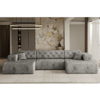 Freistehendes Ecksofa lux, stark gesteppte U-Form, weicher, eleganter Stoff Whisper Silber Freistehendes Ecksofa lux, stark gesteppte U-Form, weicher, eleganter Stoff Whisper Silber von Kaiser