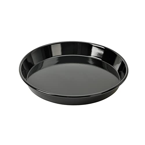 Original Kaiser Inspiration Pizzablech-Backblech rund 28 cm, Blech antihaftbeschichtet, schnittfester Emaille-Boden, spülmaschinengeeignet, formstabil, Schwarz von ORIGINAL KAISER