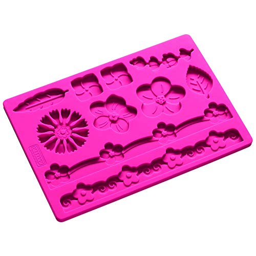 Original Kaiser Inspiration Silikon Fondantform Blume, Silikonmatte 20 x 13,5 cm, Prägematte, 3D Kuchendekor mit 10 Motiven von ORIGINAL KAISER