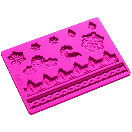 ORIGINAL KAISER KAISER Silikon Matte Inspiration Sweet & Style dreidimensionales Kuchendekor 10 auf einander abgestimmte, attraktive Ornament Motive hohe Formstabilität, pink, 22.5 x 14 x 1 cm von ORIGINAL KAISER