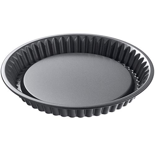 Original Kaiser La Forme Plus Obstbodenform 28 cm, Obstkuchenform, Tortenboden Backform antihaftbeschichtet, schnittfester Boden, Tortenbodenform Wellenrand, Schwarz von ORIGINAL KAISER