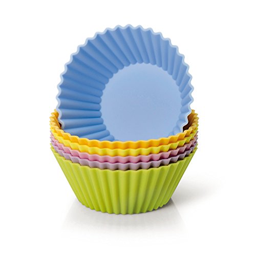 Original Kaiser Creativ Silikon Muffinform-Set 6-teilig, farbig 8 cm, Silikonbackform antihaftbeschichtet, Muffinform Silikon wiederverwendbar, ideal für Muffins, Cupcakes, Pudding und Eiscreme von ORIGINAL KAISER