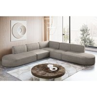 Ecksofa Designer Corner modena stoff Poso, viele Farben Hellbraun von Kaiser