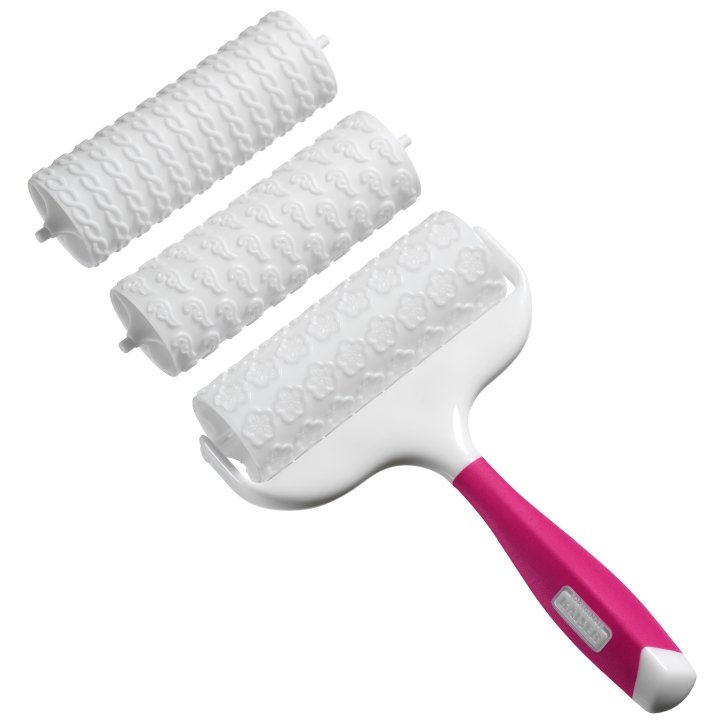 Kaiser Fondant Strukturroller-Set 4-teilig Weiß Pink von Kaiser