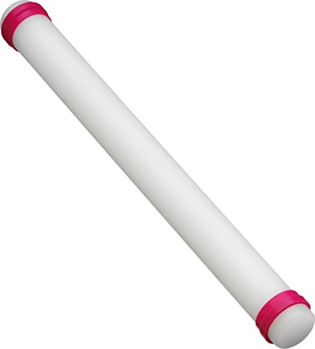 ORIGINAL KAISER Kaiser Fondant Rollstab groß Inspiration Sweet & Style extrem Glatte Oberfläche 2 Paar Führungsringen maximale Ausrollbreite von 45cm, Kunststoff, Multicolored, 4.5 cm von ORIGINAL KAISER