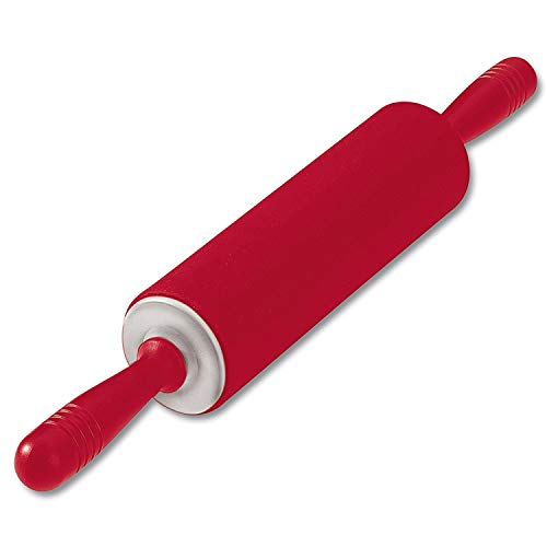 Original Kaiser Original Kaiserflex Red Teigroller Silikon 49 x 6,5 cm, Nudelholz Silikon mit Metallkern, ergonomische Griffe, hitzebeständig bis 200°C, rot von ORIGINAL KAISER