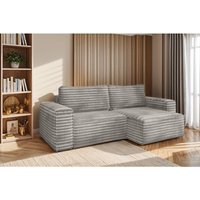 L-förmiges Bohoo-Ecksofa mit Schlaffunktion stoff Velo Grau Rechts von Kaiser