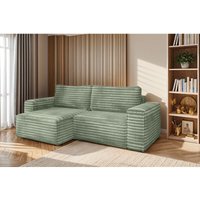 L-förmiges Bohoo-Ecksofa mit Schlaffunktion stoff Velo Olive Links von Kaiser