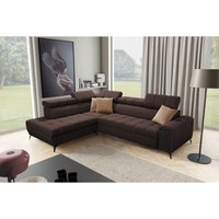 Modernes, modisches, elegantes Ecksofa mit Schlaffunktion greco vii Avra Braun Links von Kaiser