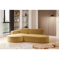 Modernes L-förmiges Designer-Ecksofa Modena Studio stoff Raven Gelb Links von Kaiser