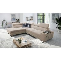 Kaiser - Modernes Luxus-Ecksofa mit Schlaffunktion melody vii Tauro/Freya Beige/Dunkelbeige Links von Kaiser
