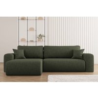 Möbel Ecksofa mit Schlaffunktion, L-förmiges Sofa,Capri Stoff Neve Links Olive - Kaiser von Kaiser