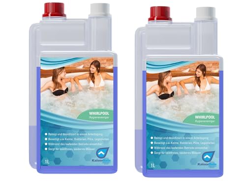 KaiserRein 2 x 1 L (2 L) Whirlpool Desinfektionsmittel für die zuverlässige Wasserpflege I Whirlpool Reiniger Desinfektion I Whirlpoolreiniger, Poolreiniger von KaiserRein professional