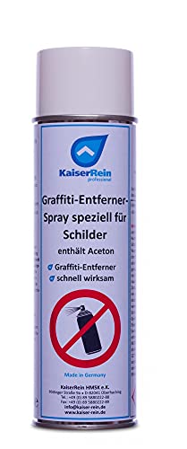 KaiserRein Graffiti-Entferner Spray speziell für Schilder aus Alu-, Stahl-, und Edelstahlschildern sowie anderen Gegenständen aus diesen Materialien von KaiserRein professional
