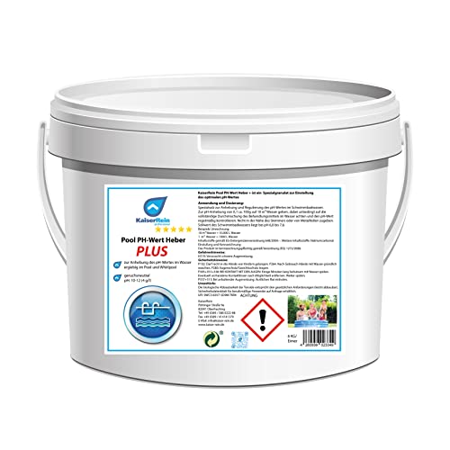 KaiserRein pH Plus Granulat 6kg - erhöht den pH Wert im Pool & Whirlpool - pH+ zur Poolpflege, Einfache Anwendung über Abgabe ins Wasser, pH Heber Pool, pH+ Heber von KaiserRein professional