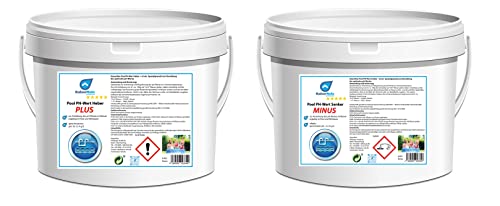 KaiserRein Pool PH Wert Heber (+) Plus 6 Kg und Whirlpool PH - Wert Senker Minus (-) 8 Kg ist EIN Spezialgranulat zur Einstellung des optimalen pH-Wertes von KaiserRein professional