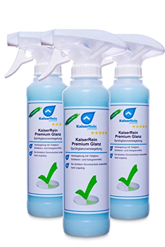 KaiserRein Universal Premium Glanz Versiegelung 3x 250 ml Glasversiegelung, Sprühglanzversiegelung, Kunststoffversiegelung, Schnellkonservierung, Lackversiegelung Dusche Auto Fenster von KaiserRein professional