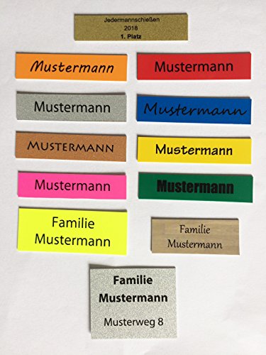 1 Briefkastenschild Türschild Pokalschild Namensschild Klingelschild selbstklebend Wunschtext Wunschname Wunschgröße von KaiserstuhlCard Magnete