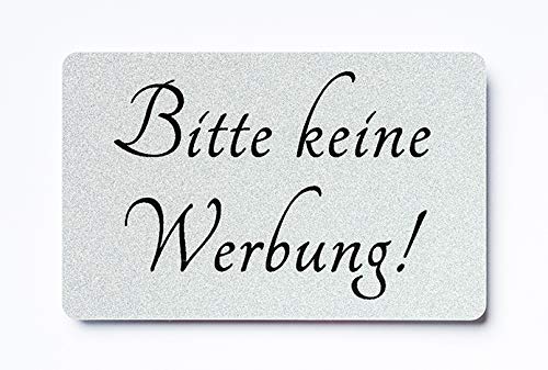 2x Bitte keine Werbung magnetisch und selbstklebend Aufkleber Tür Schild Türschild Briefkasten Briefkastenschild Haus Praxis Büro Geschäft silber (1) von KaiserstuhlCard Magnete