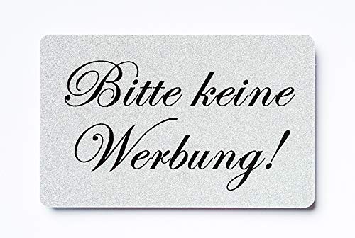 2x Bitte keine Werbung magnetisch und selbstklebend Aufkleber Tür Schild Türschild Briefkasten Briefkastenschild Haus Praxis Büro Geschäft silber (2) von KaiserstuhlCard Magnete