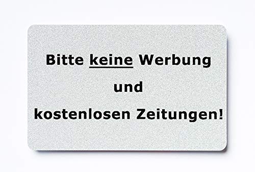 2x Bitte keine Werbung magnetisch und selbstklebend Aufkleber Tür Schild Türschild Briefkasten Briefkastenschild Haus Praxis Büro Geschäft silber (8) von KaiserstuhlCard Magnete