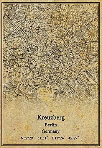 Leinwanddruck, Motiv: Deutschland-Kreuzberg, Berlin, Vintage-Stil, ungerahmt, Dekoration, Geschenk, 61 x 91 cm von Kaisrlse