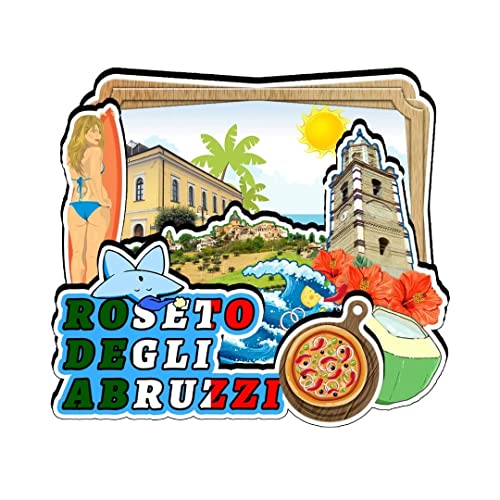 Roseto Degli Abruzzi Abruzzo Italien Kühlschrankmagnet Holzmagnet Kunst Souvenirs Kreative Sammlung Handgemachte Reise Zuhause Büro Geschenke Landschaft Kühlschrank Dekor 2647 von Kaisrlse
