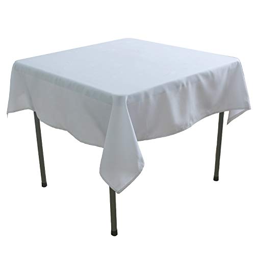 KaitatsuSen Quadratische Tischdecke aus Polyesterstoff, Weiß, 150x150cm von KaitatsuSen