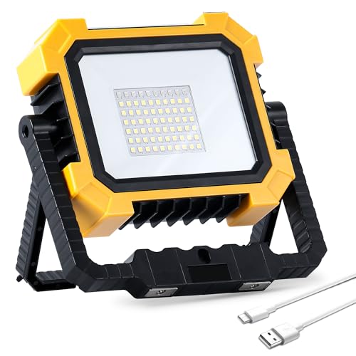 Kaitenv LED Baustrahler Akku 7W, 1000LM Tragbarer LED Akku Strahler, Magnetischer Type C Laden Solor Baustellenlampe, Baulampe für Werkstatt Baustelle Garage Garten, 6000K Kaitenv LED Baustrahler Akku 7W, 1000LM Tragbarer LED Akku Strahler, Magnetischer Type C Laden Solor Baustellenlampe, Baulampe für Werkstatt Baustelle Garage Garten, 6000K von Kaitenv