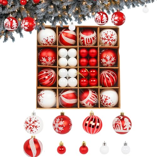 Kaizuca 44 Stück Weihnachtskugeln Set, Bruchsicherer Christbaumschmuck, Glitzernde Weihnachtsdeko für Innen und Außen, Weihnachtsbaum Dekoration Kaizuca 44 Stück Weihnachtskugeln Set, Bruchsicherer Christbaumschmuck, Glitzernde Weihnachtsdeko für Innen und Außen, Weihnachtsbaum Dekoration von Kaizuca