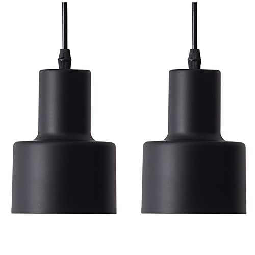 Kaj Hejmo 1-flammige bunte Mini-Pendelleuchte Moderne Beleuchtung, minimalistische Deckenhängelampe für Kücheninsel, Esszimmer, Wohnzimmer, Schlafzimmer, Kaffee oder Geschäft (Set of 2, Black) von Kaj Hejmo