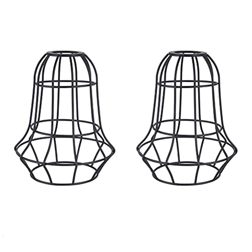 Kaj Hejmo 2 Stück Vintage Rustikaler industrieller Lampenschirm | Metallkäfig Deckenleuchten Lampenschirme | DIY Bauernhaus Lichtschutz zum Aufhängen von Hängeleuchten (Käfig A) von Kaj Hejmo
