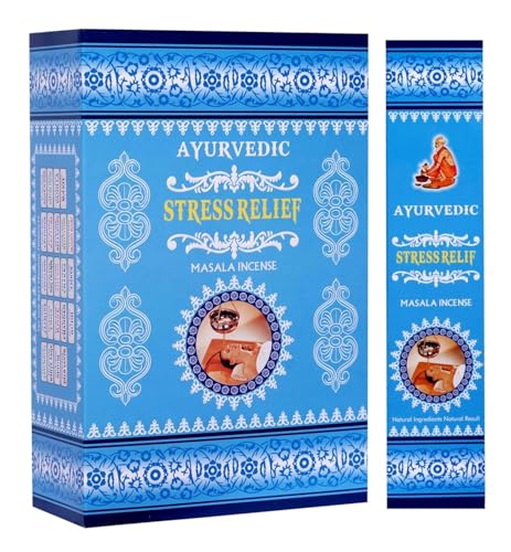 Ayurvedic Stress Relief Masala Räucherstäbchen – 12 x 15 Sticks Handgerollte Duftstäbchen mit beruhigendem Aroma | Für Meditation, Schlaf & Entspannung | Mit Kajal Sticker Floral & devotional Ayurvedic Stress Relief Masala Räucherstäbchen – 12 x 15 Sticks Handgerollte Duftstäbchen mit beruhigendem Aroma | Für Meditation, Schlaf & Entspannung | Mit Kajal Sticker Floral & devotional von Kajal
