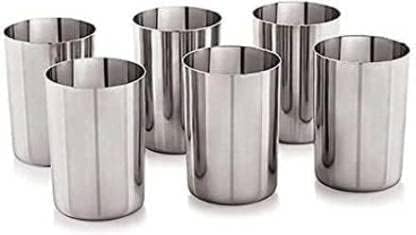 Edelstahl 1 Pack Thali Rechteckig, Geteilte Teller mit 5 Sektionen für Abendessen, Kinder, Camper, Portion Control - Tablett für Erwachsene Picky Eaters Kajal (6 Pack, Edelstahl Trinkgläser) von Kajal