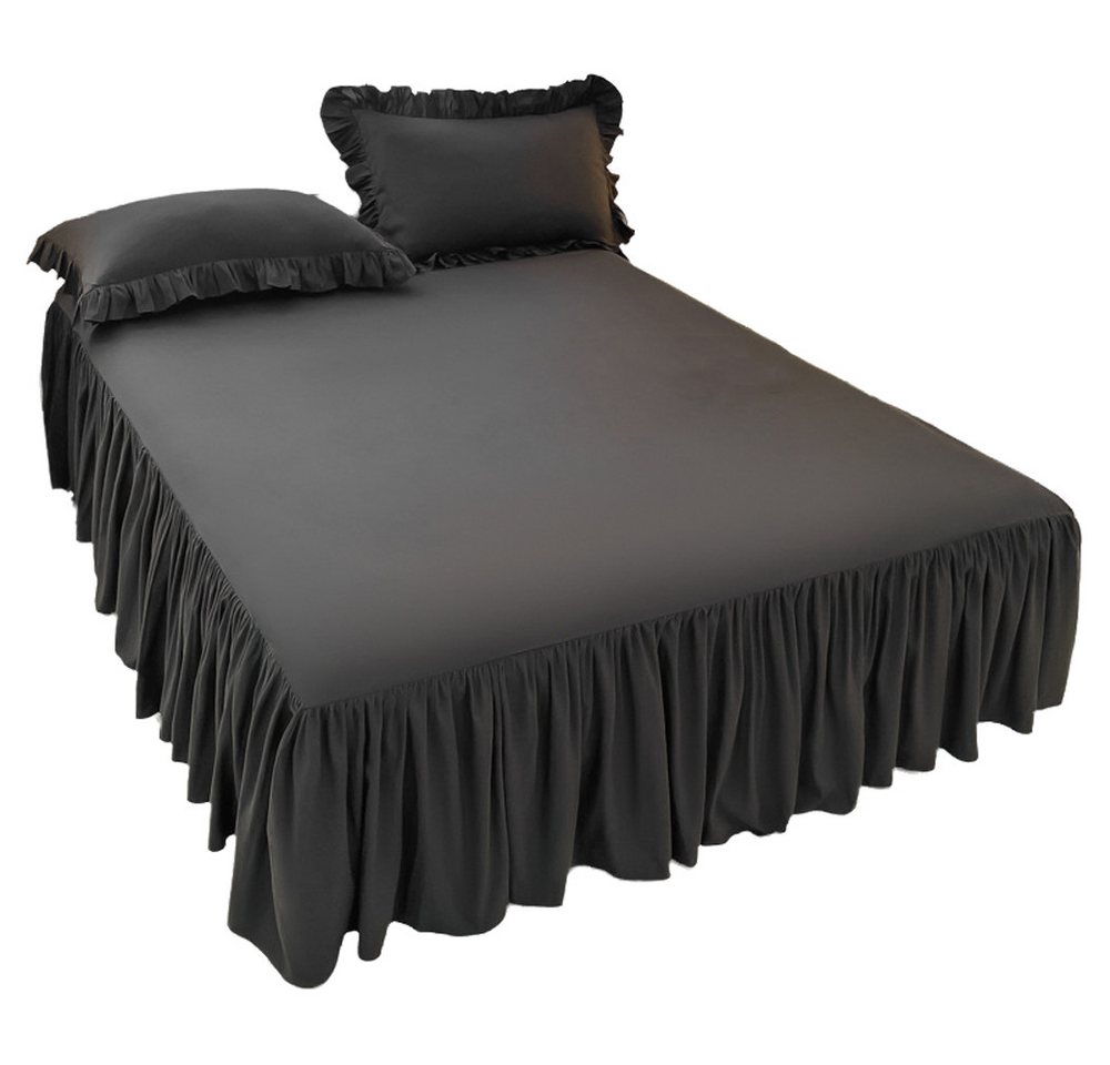 Kaket Bettwäsche Bettrock mit Rüschen, elastisches Bettlaken mit Plattform, 1 teilig, Bettumrandung mit elastischem Band für Betten Kaket Bettwäsche Bettrock mit Rüschen, elastisches Bettlaken mit Plattform, 1 teilig, Bettumrandung mit elastischem Band für Betten von Kaket