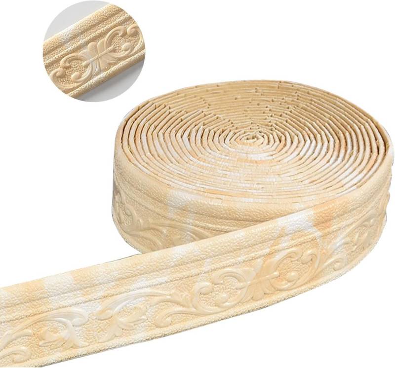 Kaket Bordüre 3D Stuckleisten Wand, Zierleisten Selbstklebend von Kaket