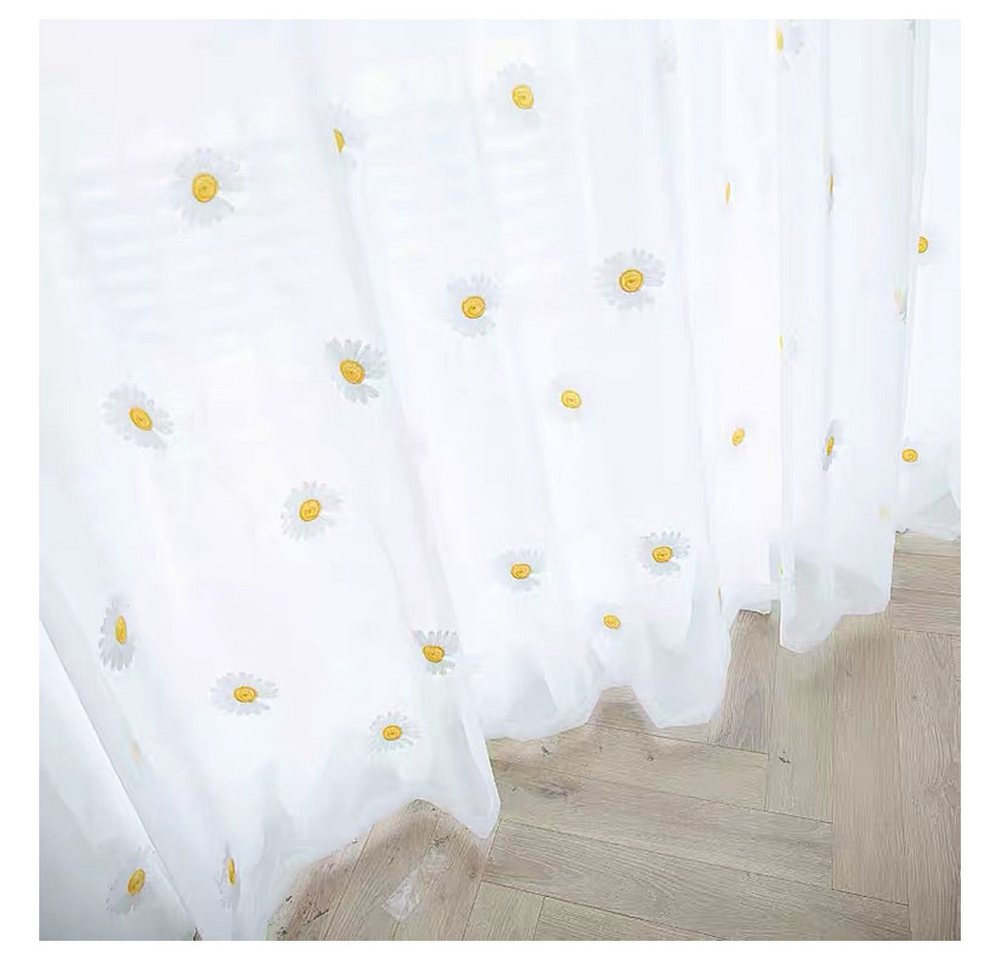 Kaket Gardine Spitzen-Voile-Gardine, Vintage-Blumen-Panelvorhang, halbtransparenter Vorhang, geeignet für Schlafzimmer und Wohnzimmer Kaket Gardine Spitzen-Voile-Gardine, Vintage-Blumen-Panelvorhang, halbtransparenter Vorhang, geeignet für Schlafzimmer und Wohnzimmer von Kaket