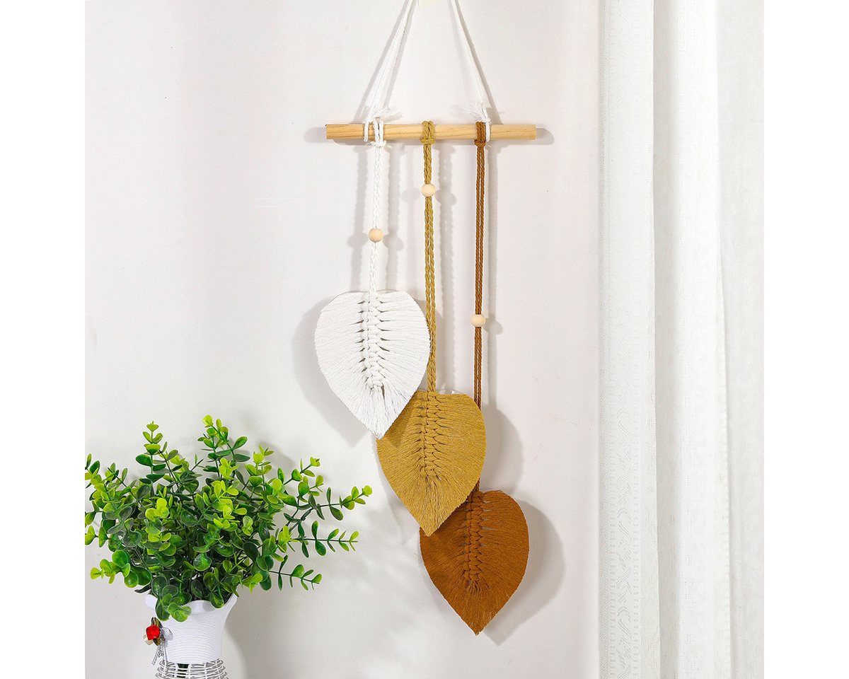 Kaket Hängedekoration Blatt Makramee Wandbehang, Boho Raumdekor Kaket Hängedekoration Blatt Makramee Wandbehang, Boho Raumdekor von Kaket