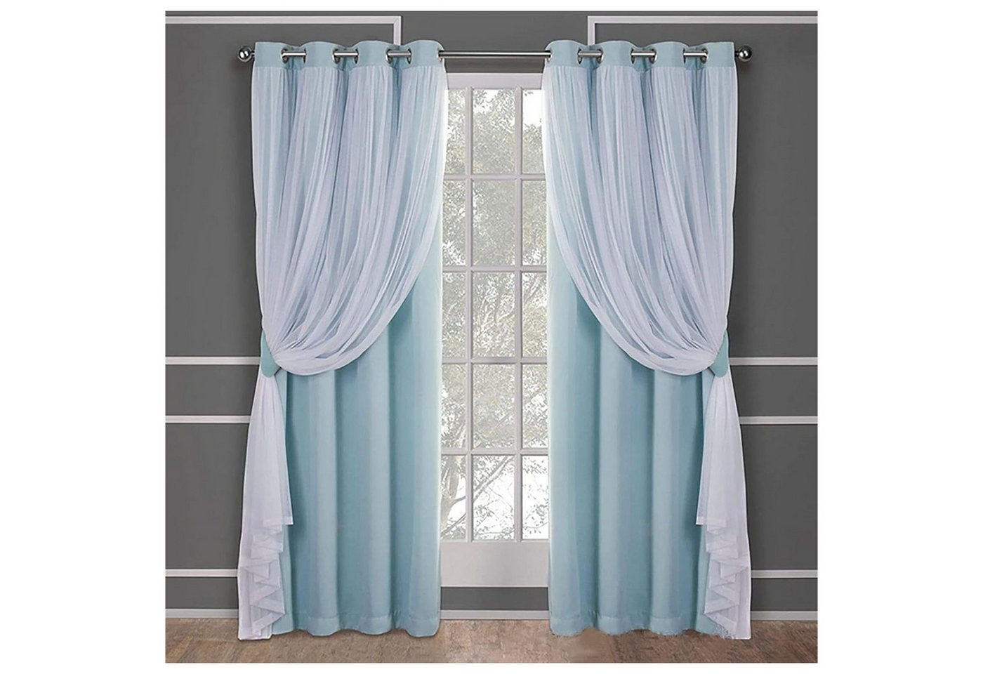 Kaket Verdunkelungsvorhang Verdunkelungsvorhänge mit Doppelschicht, Verdunkelnde Voile-Gardinen Kaket Verdunkelungsvorhang Verdunkelungsvorhänge mit Doppelschicht, Verdunkelnde Voile-Gardinen von Kaket