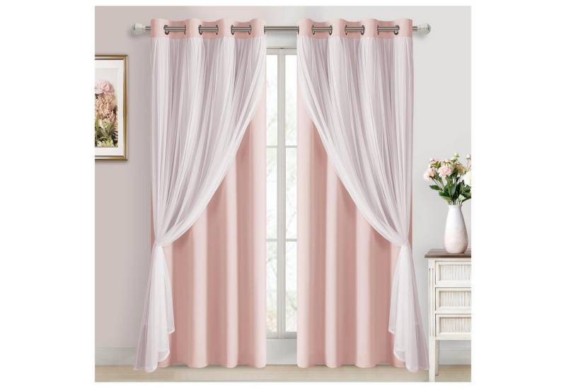 Kaket Verdunkelungsvorhang Verdunkelungsvorhänge mit Doppelschicht, Verdunkelnde Voile-Gardinen Kaket Verdunkelungsvorhang Verdunkelungsvorhänge mit Doppelschicht, Verdunkelnde Voile-Gardinen von Kaket