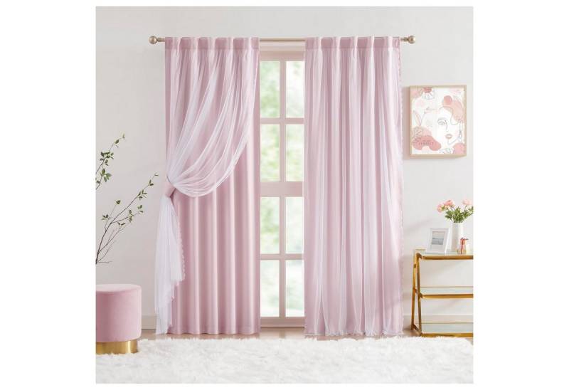 Kaket Verdunkelungsvorhang Verdunkelungsvorhänge mit Doppelschicht, Verdunkelnde Voile-Gardinen Kaket Verdunkelungsvorhang Verdunkelungsvorhänge mit Doppelschicht, Verdunkelnde Voile-Gardinen von Kaket