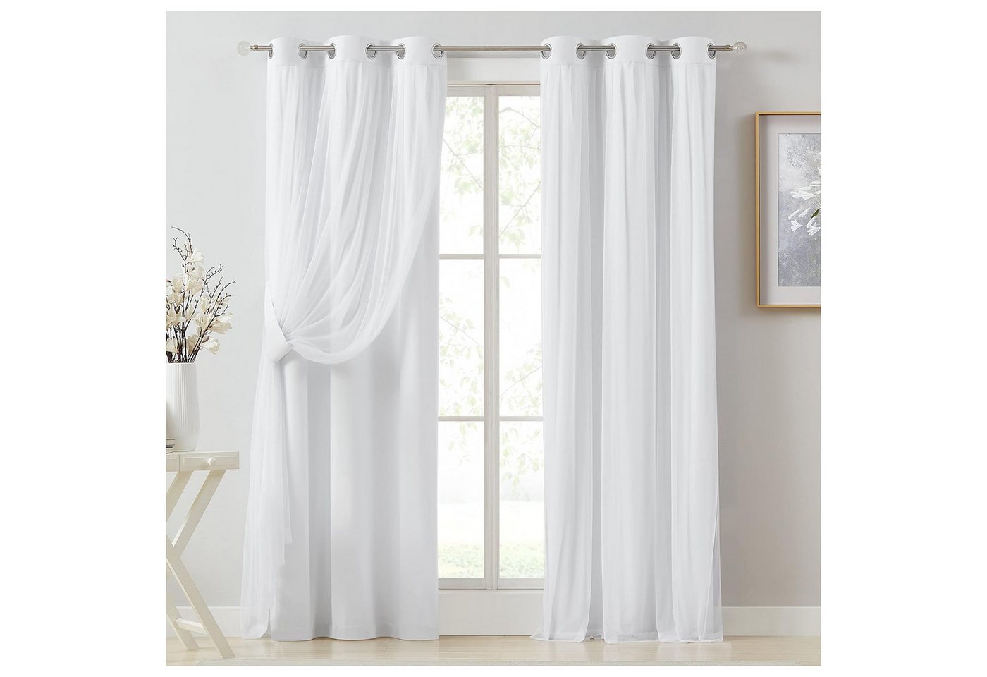 Kaket Verdunkelungsvorhang Verdunkelungsvorhänge mit Doppelschicht, Verdunkelnde Voile-Gardinen Kaket Verdunkelungsvorhang Verdunkelungsvorhänge mit Doppelschicht, Verdunkelnde Voile-Gardinen von Kaket