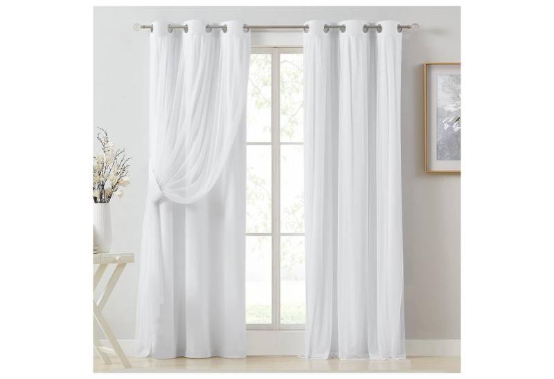 Kaket Verdunkelungsvorhang Verdunkelungsvorhänge mit Doppelschicht, Verdunkelnde Voile-Gardinen Kaket Verdunkelungsvorhang Verdunkelungsvorhänge mit Doppelschicht, Verdunkelnde Voile-Gardinen von Kaket