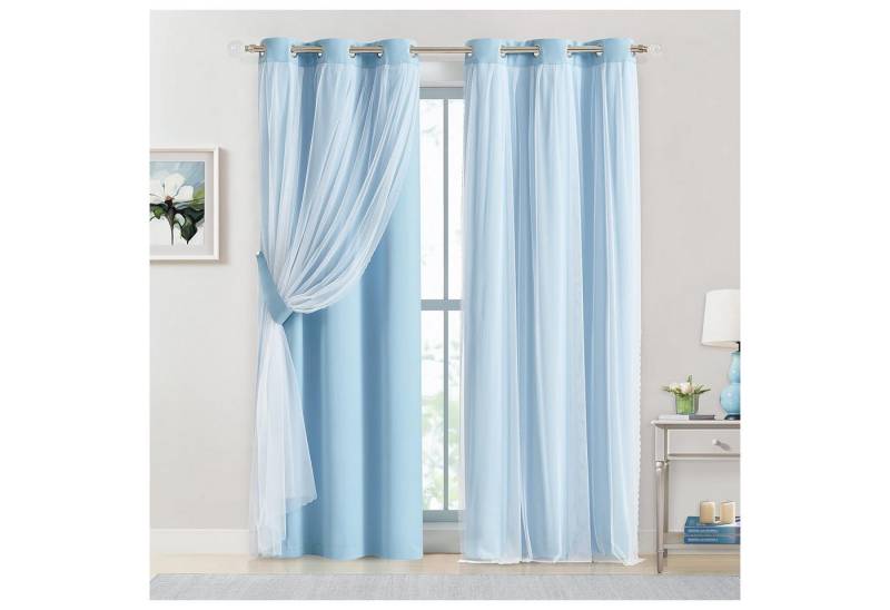 Kaket Verdunkelungsvorhang Verdunkelungsvorhänge mit Doppelschicht, Verdunkelnde Voile-Gardinen Kaket Verdunkelungsvorhang Verdunkelungsvorhänge mit Doppelschicht, Verdunkelnde Voile-Gardinen von Kaket