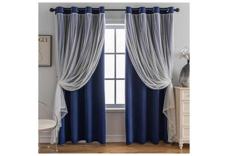 Kaket Verdunkelungsvorhang Verdunkelungsvorhänge mit Doppelschicht, Verdunkelnde Voile-Gardinen Kaket Verdunkelungsvorhang Verdunkelungsvorhänge mit Doppelschicht, Verdunkelnde Voile-Gardinen von Kaket