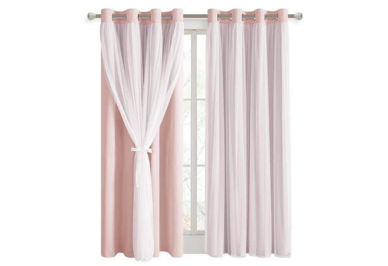 Kaket Verdunkelungsvorhang Verdunkelungsvorhänge mit Doppelschicht, Verdunkelnde Voile-Gardinen von Kaket