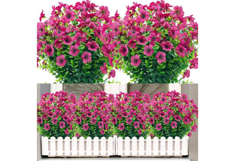 Kunstblumenstrauß 4 Bündel Künstliche Blumen Geranie Blumen Dekoration Faux, Kaket von Kaket
