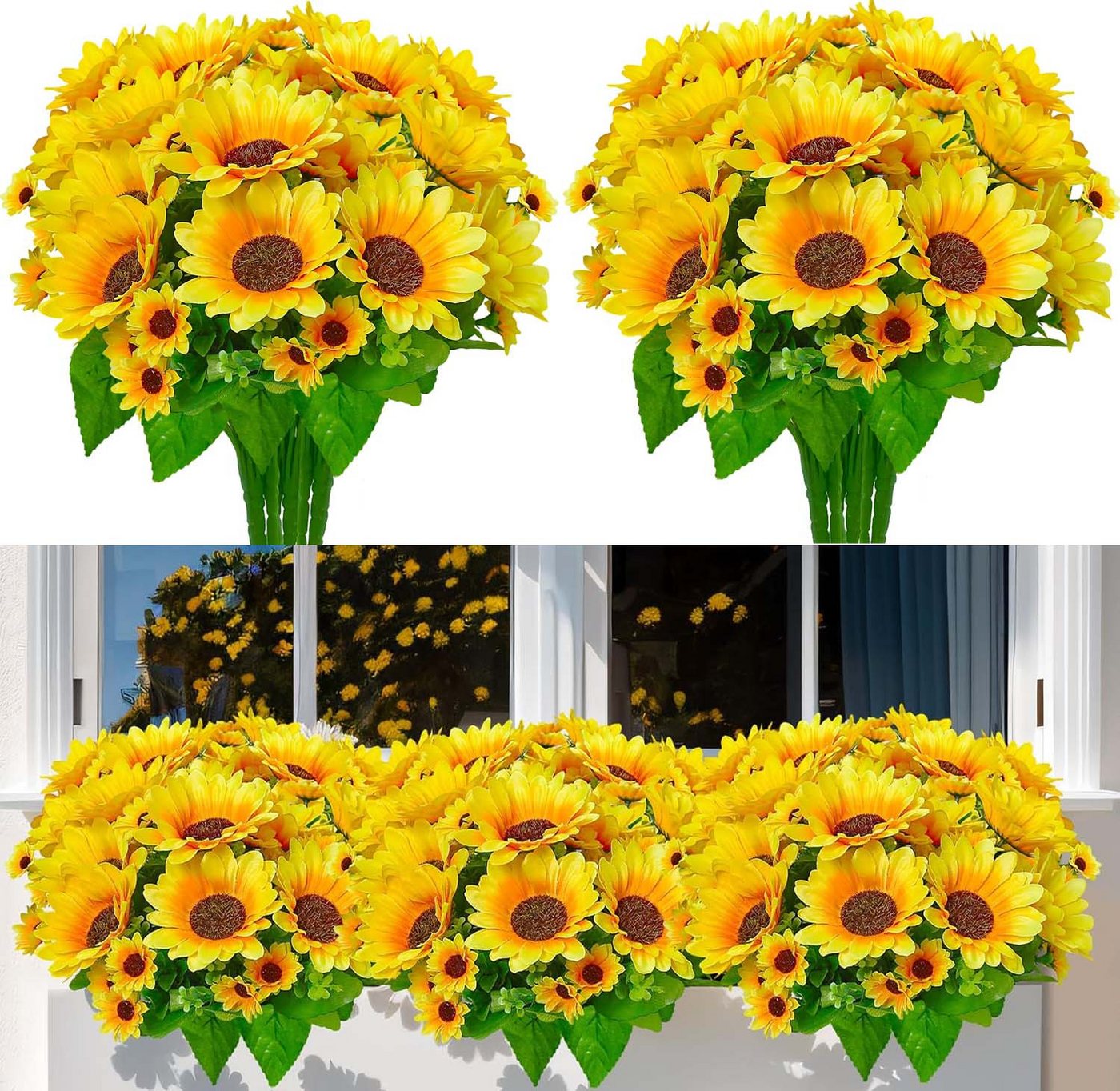 Kunstblumenstrauß 4 Bündel Künstliche Blumen Geranie Blumen Dekoration Faux, Kaket Kunstblumenstrauß 4 Bündel Künstliche Blumen Geranie Blumen Dekoration Faux, Kaket von Kaket